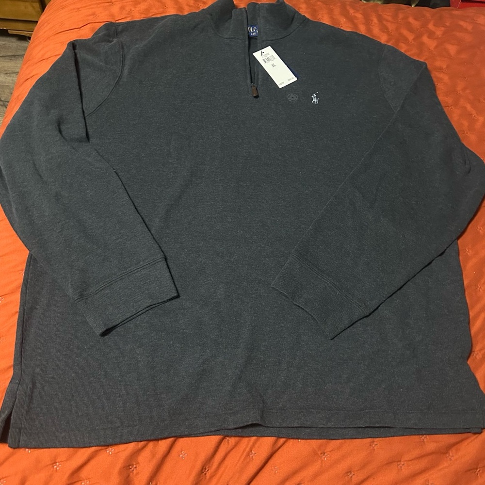 NWT! Mens Polo by Ralph Lauren Charcoal Pullover XL